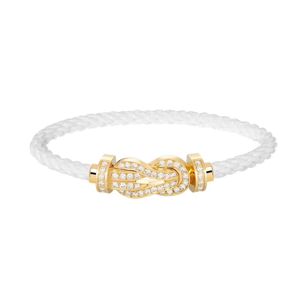 [LunaMar]LARGE 8-FIGURE BUCKLE FULL DIAMOND BRACELET - GOLD