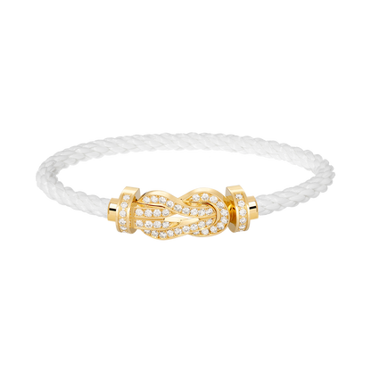 [LunaMar]LARGE 8-FIGURE BUCKLE FULL DIAMOND BRACELET - GOLD
