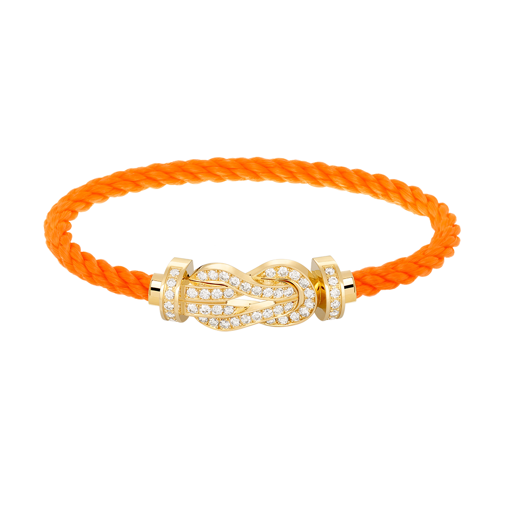 [LunaMar]LARGE 8-FIGURE BUCKLE FULL DIAMOND BRACELET - GOLD
