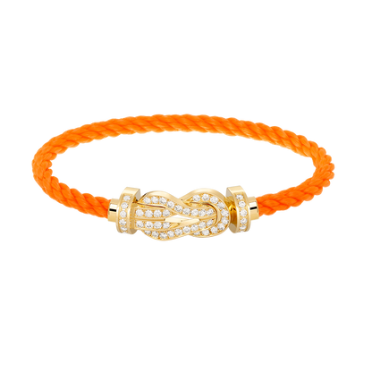[LunaMar]LARGE 8-FIGURE BUCKLE FULL DIAMOND BRACELET - GOLD