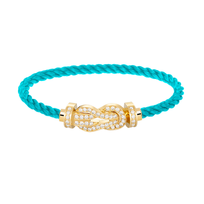[LunaMar]LARGE 8-FIGURE BUCKLE FULL DIAMOND BRACELET - GOLD