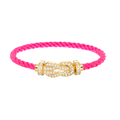 [LunaMar]LARGE 8-FIGURE BUCKLE FULL DIAMOND BRACELET - GOLD
