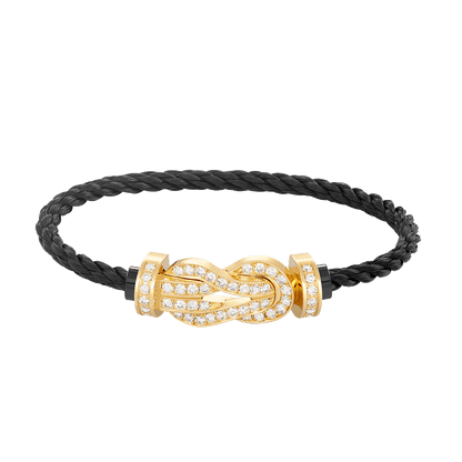 [LunaMar]LARGE 8-FIGURE BUCKLE FULL DIAMOND BRACELET - GOLD