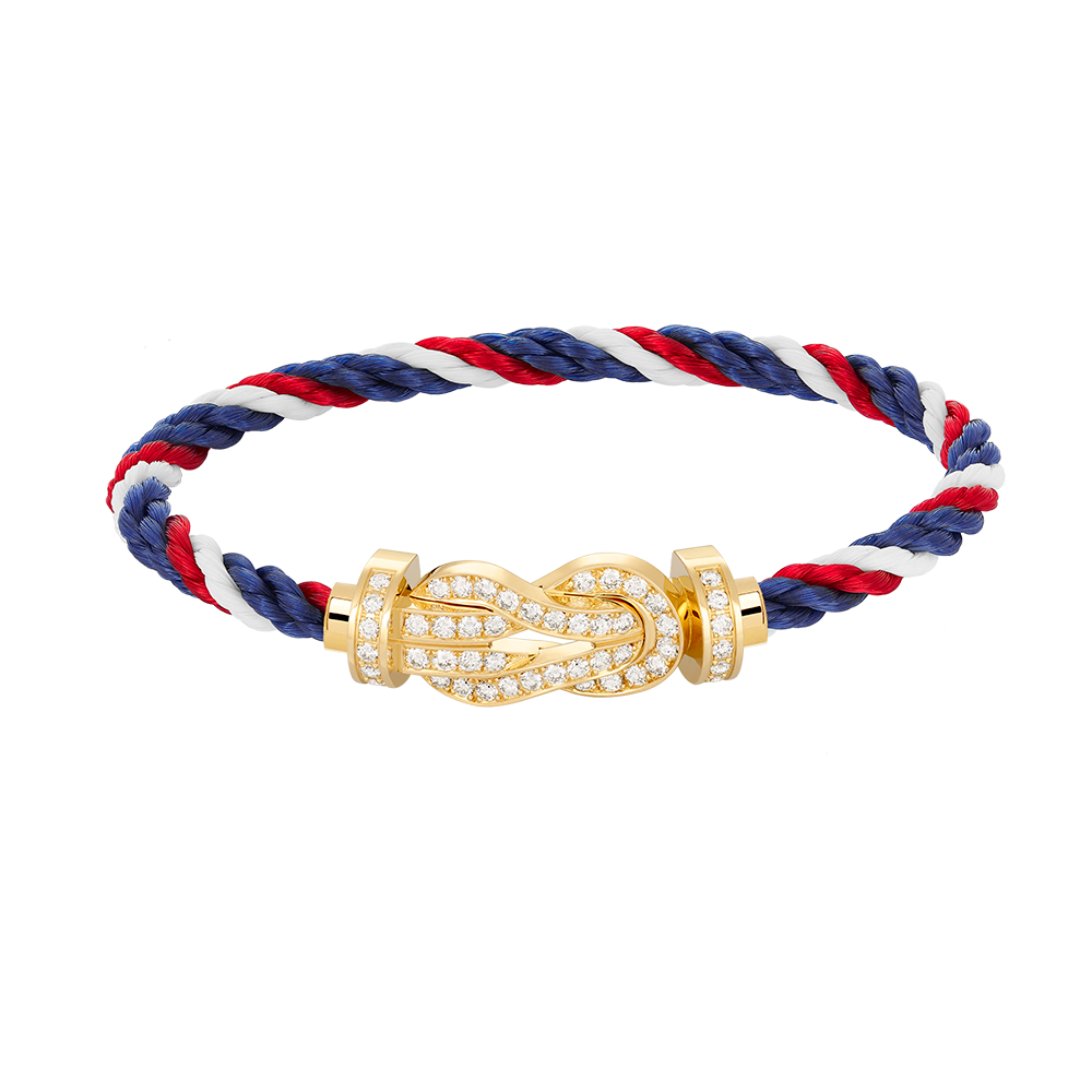 [LunaMar]LARGE 8-FIGURE BUCKLE FULL DIAMOND BRACELET - GOLD
