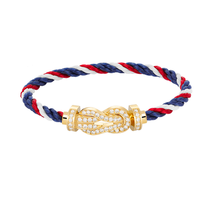[LunaMar]LARGE 8-FIGURE BUCKLE FULL DIAMOND BRACELET - GOLD