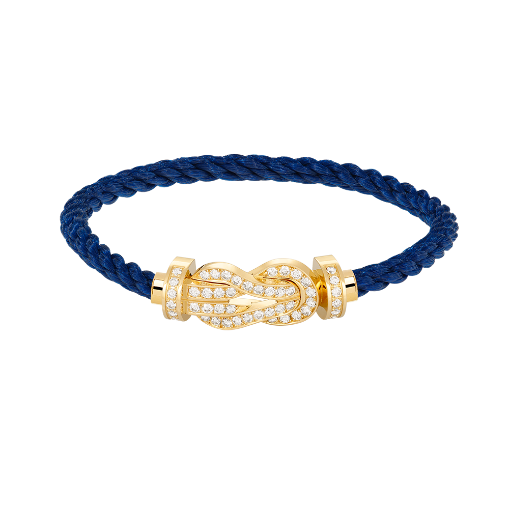 [LunaMar]LARGE 8-FIGURE BUCKLE FULL DIAMOND BRACELET - GOLD