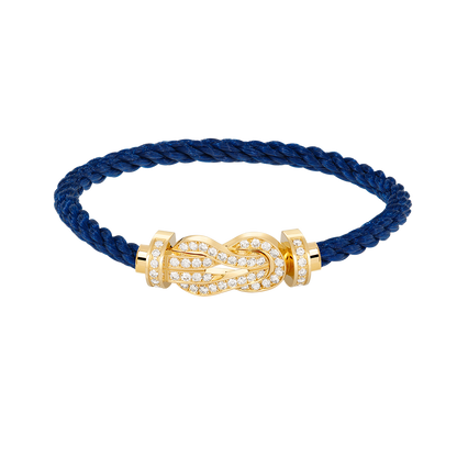 [LunaMar]LARGE 8-FIGURE BUCKLE FULL DIAMOND BRACELET - GOLD