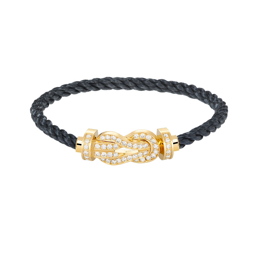 [LunaMar]LARGE 8-FIGURE BUCKLE FULL DIAMOND BRACELET - GOLD