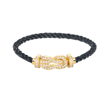[LunaMar]LARGE 8-FIGURE BUCKLE FULL DIAMOND BRACELET - GOLD