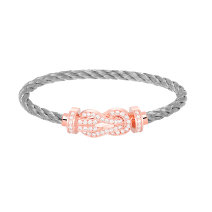 [LunaMar]LARGE 8-FIGURE BUCKLE FULL DIAMOND BRACELET - ROSE GOLD
