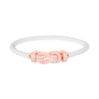 [LunaMar]LARGE 8-FIGURE BUCKLE FULL DIAMOND BRACELET - ROSE GOLD