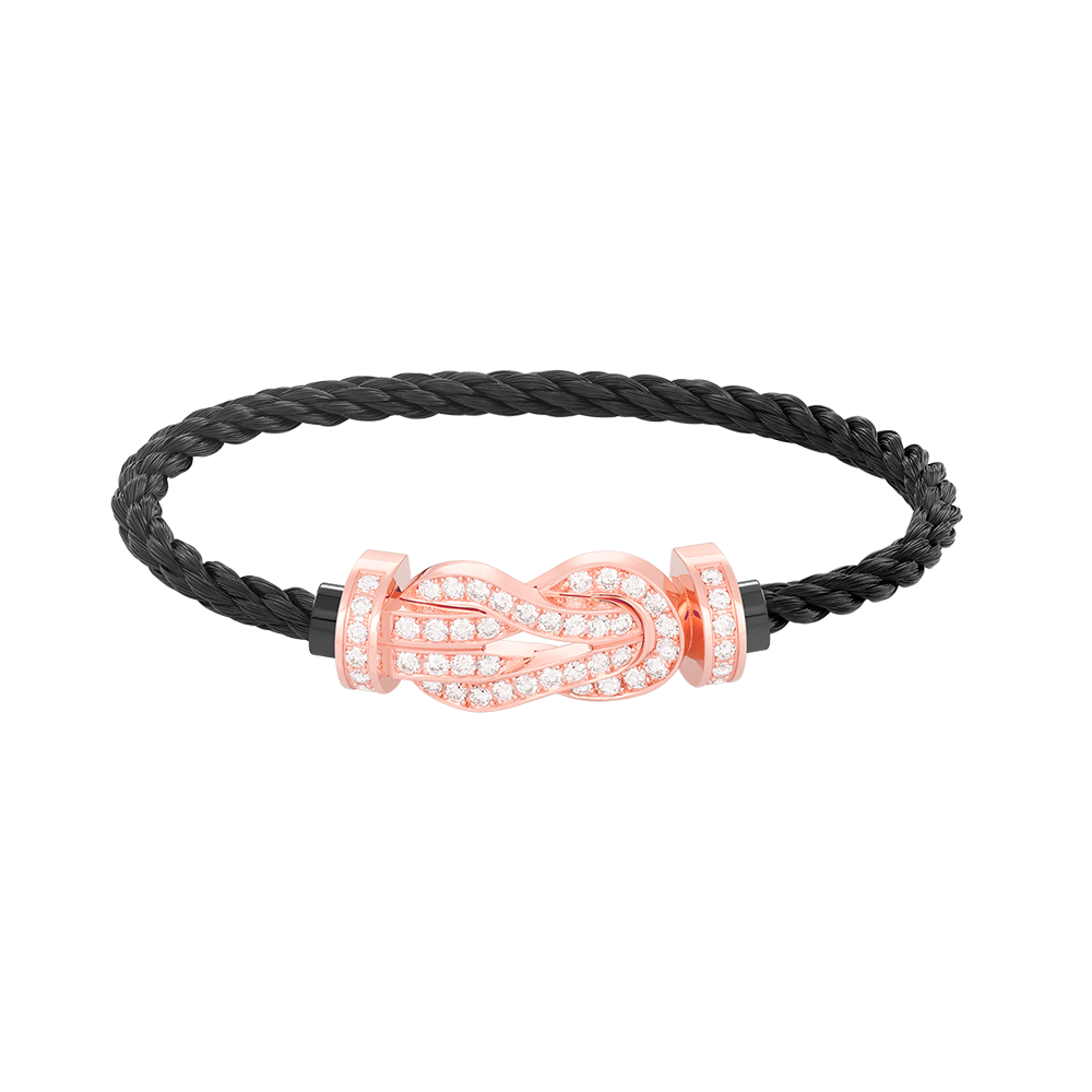[LunaMar]LARGE 8-FIGURE BUCKLE FULL DIAMOND BRACELET - ROSE GOLD