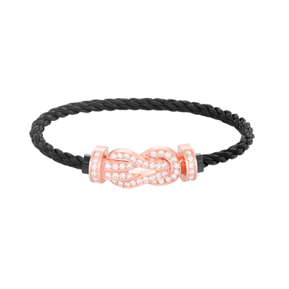 [LunaMar]LARGE 8-FIGURE BUCKLE FULL DIAMOND BRACELET - ROSE GOLD