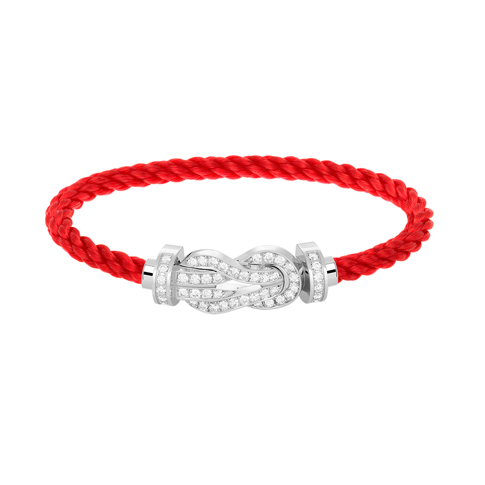 [LunaMar]LARGE 8-FIGURE BUCKLE FULL DIAMOND BRACELET -WHITE GOLD