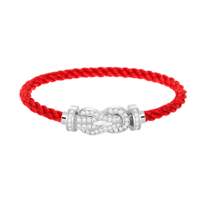 [LunaMar]LARGE 8-FIGURE BUCKLE FULL DIAMOND BRACELET -WHITE GOLD