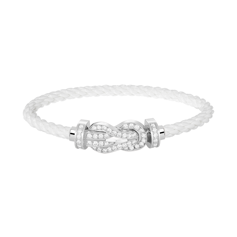 [LunaMar]LARGE 8-FIGURE BUCKLE FULL DIAMOND BRACELET -WHITE GOLD
