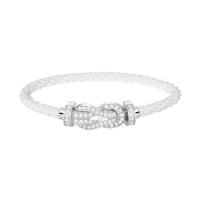 [LunaMar]LARGE 8-FIGURE BUCKLE FULL DIAMOND BRACELET -WHITE GOLD