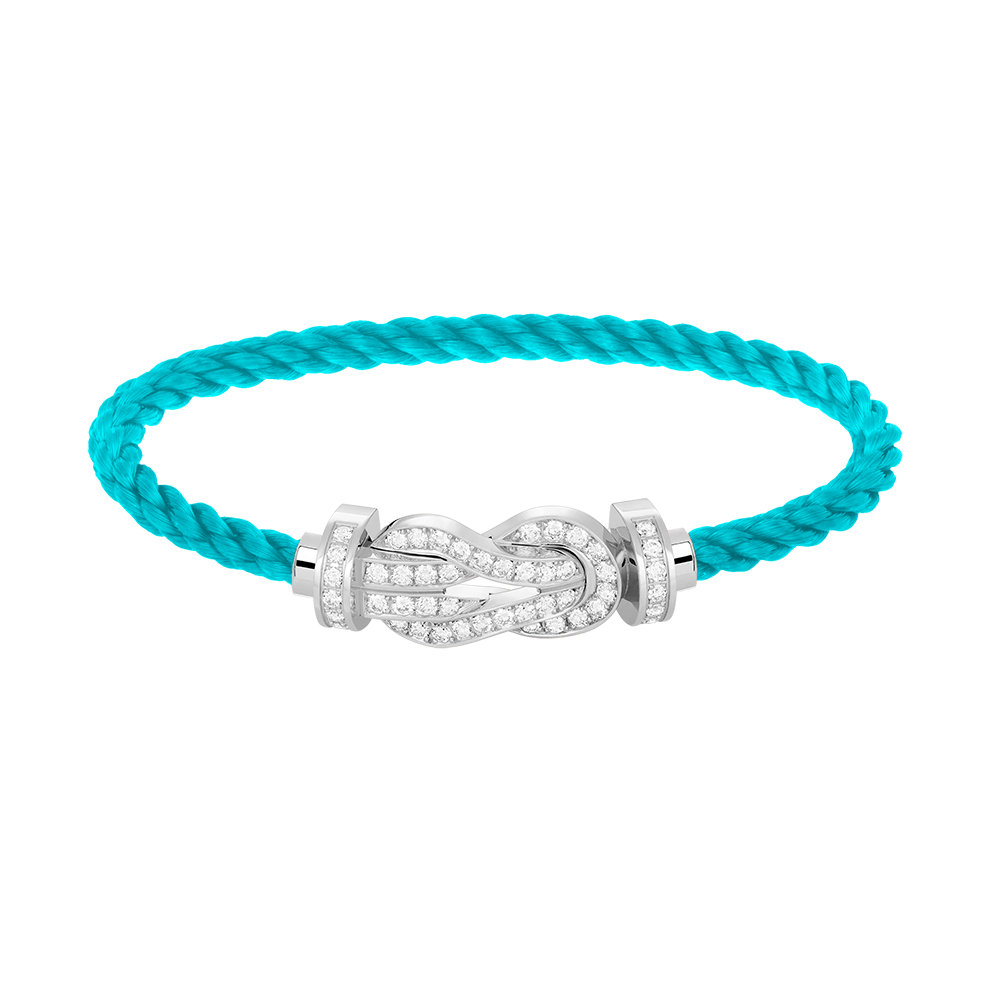 [LunaMar]LARGE 8-FIGURE BUCKLE FULL DIAMOND BRACELET -WHITE GOLD