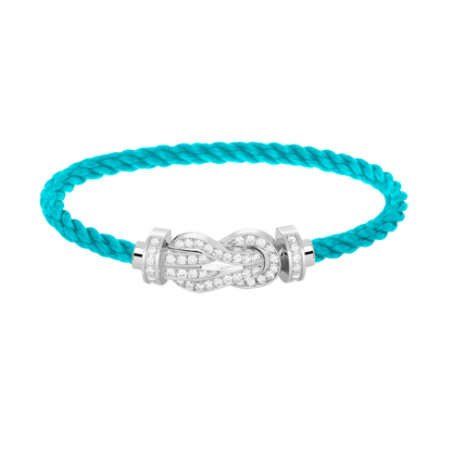 [LunaMar]LARGE 8-FIGURE BUCKLE FULL DIAMOND BRACELET -WHITE GOLD