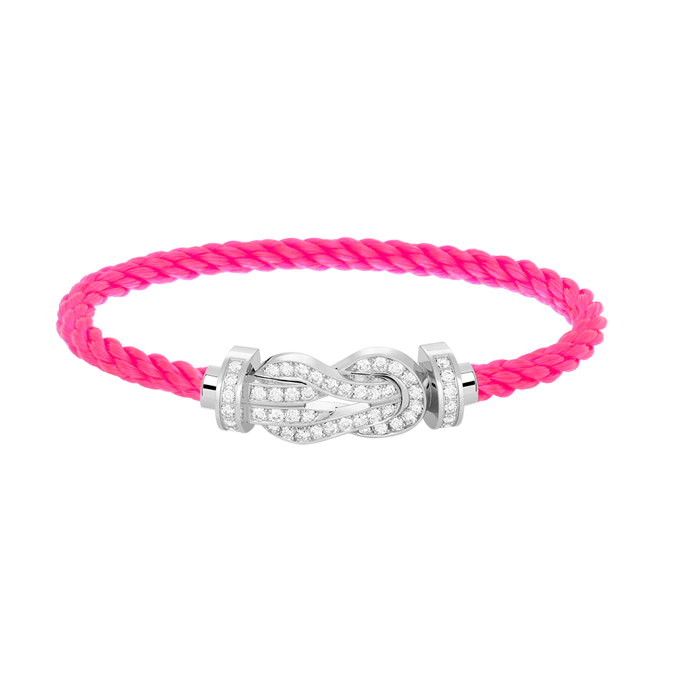 [LunaMar]LARGE 8-FIGURE BUCKLE FULL DIAMOND BRACELET -WHITE GOLD