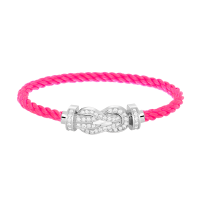 [LunaMar]LARGE 8-FIGURE BUCKLE FULL DIAMOND BRACELET -WHITE GOLD