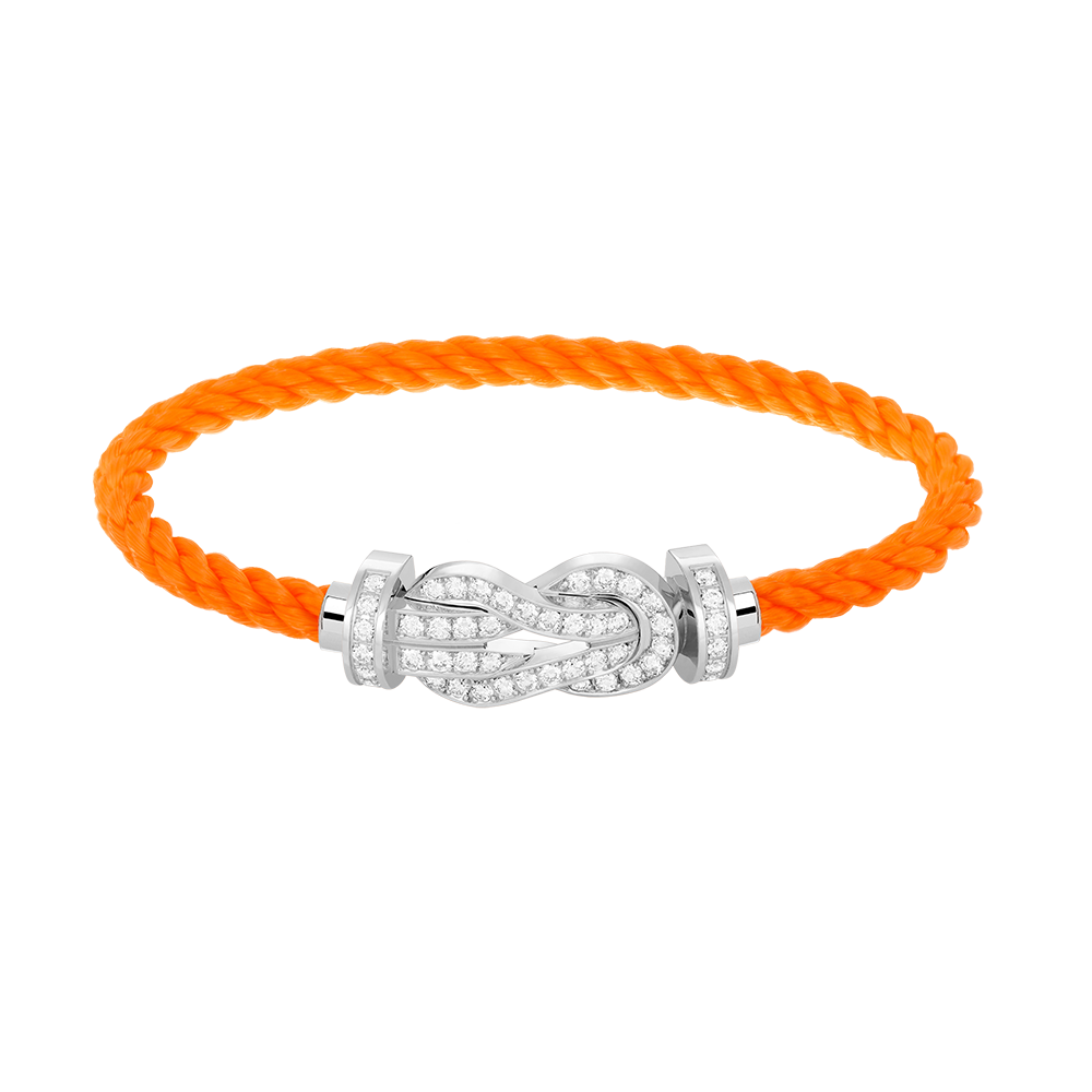 [LunaMar]LARGE 8-FIGURE BUCKLE FULL DIAMOND BRACELET -WHITE GOLD