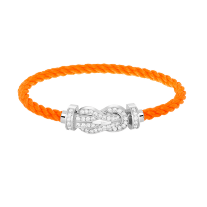[LunaMar]LARGE 8-FIGURE BUCKLE FULL DIAMOND BRACELET -WHITE GOLD
