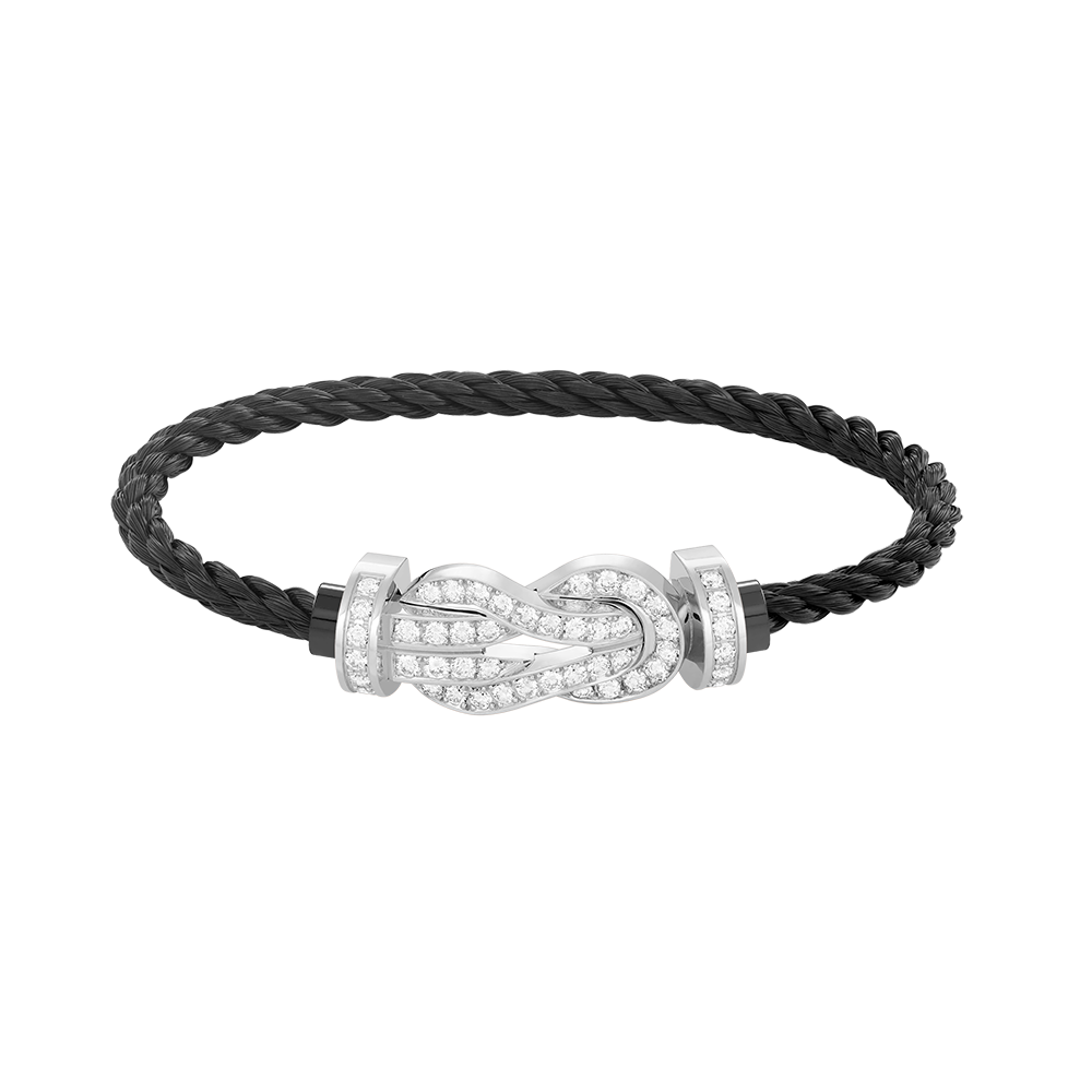 [LunaMar]LARGE 8-FIGURE BUCKLE FULL DIAMOND BRACELET -WHITE GOLD