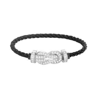 [LunaMar]LARGE 8-FIGURE BUCKLE FULL DIAMOND BRACELET -WHITE GOLD