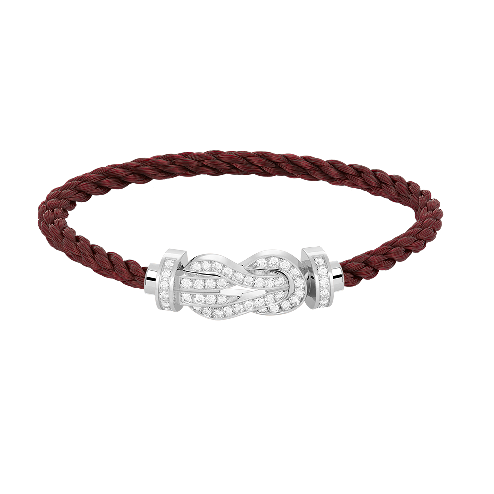 [LunaMar]LARGE 8-FIGURE BUCKLE FULL DIAMOND BRACELET -WHITE GOLD