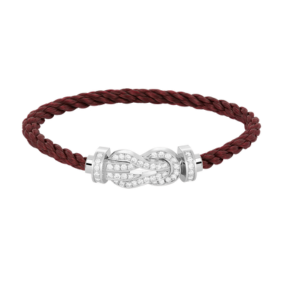 [LunaMar]LARGE 8-FIGURE BUCKLE FULL DIAMOND BRACELET -WHITE GOLD