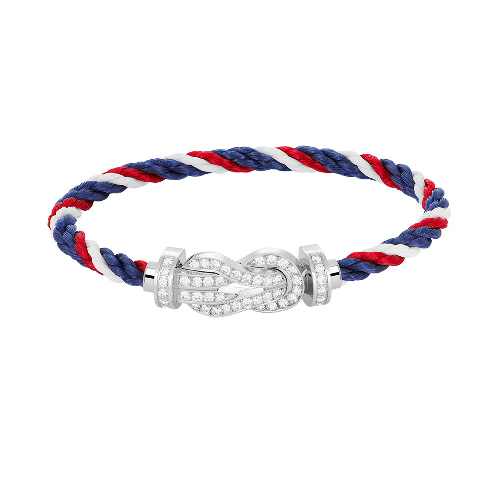 [LunaMar]LARGE 8-FIGURE BUCKLE FULL DIAMOND BRACELET -WHITE GOLD
