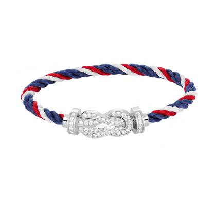 [LunaMar]LARGE 8-FIGURE BUCKLE FULL DIAMOND BRACELET -WHITE GOLD