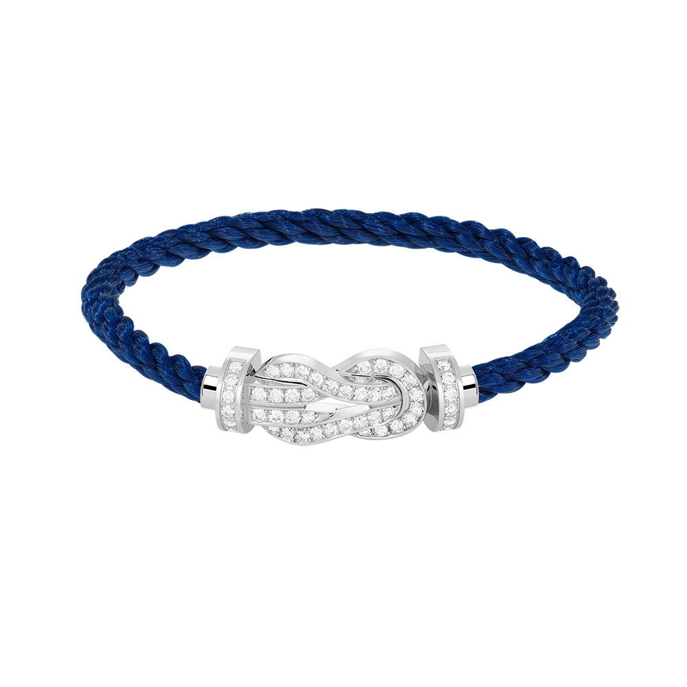 [LunaMar]LARGE 8-FIGURE BUCKLE FULL DIAMOND BRACELET -WHITE GOLD