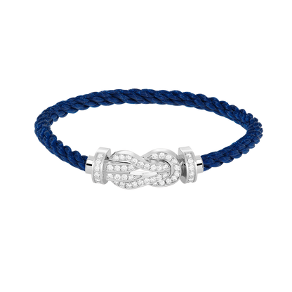 [LunaMar]LARGE 8-FIGURE BUCKLE FULL DIAMOND BRACELET -WHITE GOLD