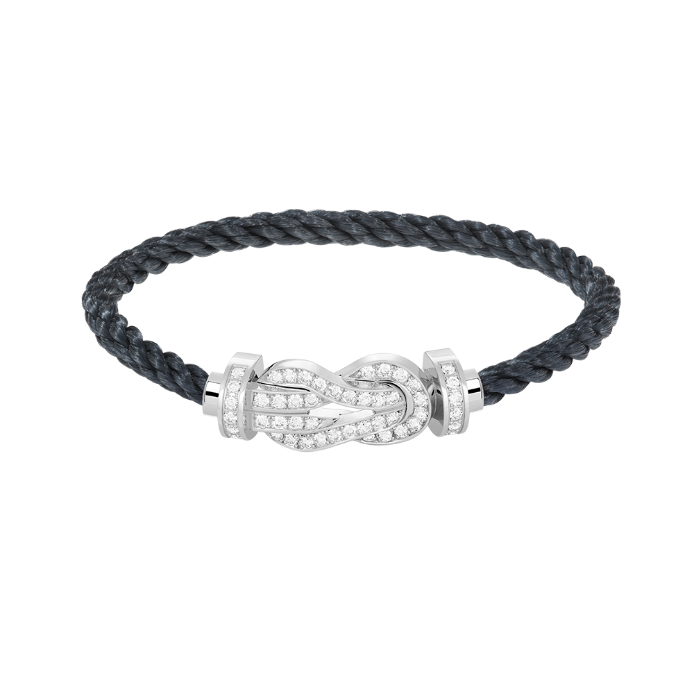 [LunaMar]LARGE 8-FIGURE BUCKLE FULL DIAMOND BRACELET -WHITE GOLD