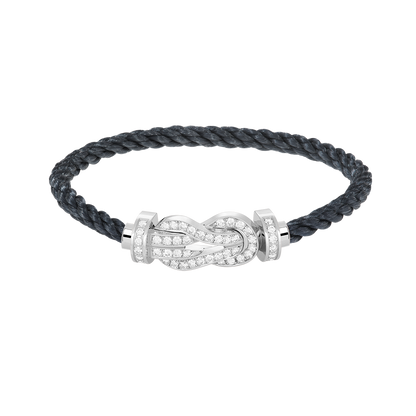 [LunaMar]LARGE 8-FIGURE BUCKLE FULL DIAMOND BRACELET -WHITE GOLD