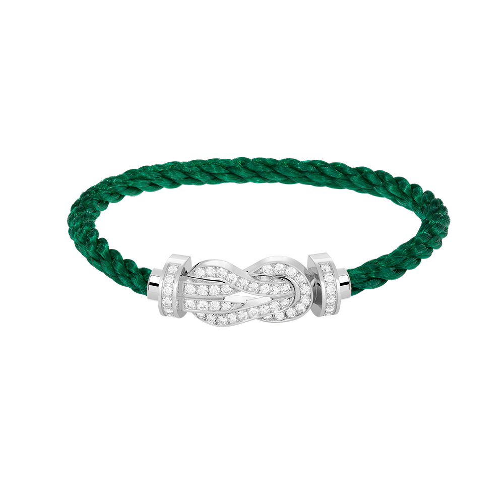 [LunaMar]LARGE 8-FIGURE BUCKLE FULL DIAMOND BRACELET -WHITE GOLD