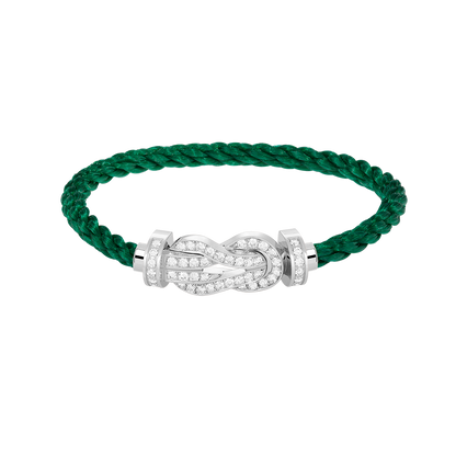 [LunaMar]LARGE 8-FIGURE BUCKLE FULL DIAMOND BRACELET -WHITE GOLD