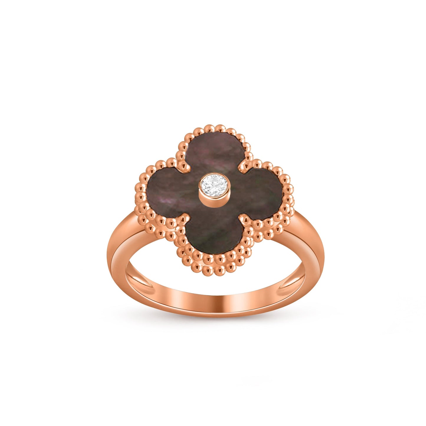 [LunaMar]LUCKY CLOVER DIAMOND-ACCENT ROSE GOLD RING COLLECTION