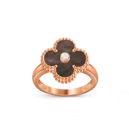 [LunaMar]LUCKY CLOVER DIAMOND-ACCENT ROSE GOLD RING COLLECTION