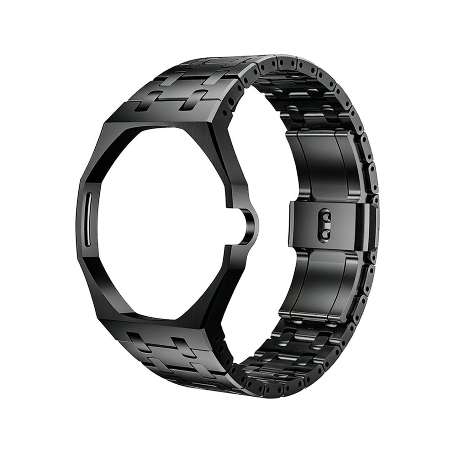 [LunaMar]OAK POP BLACK STEEL CASE & SILICONE STRAP