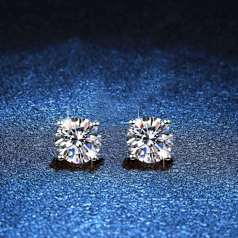 [LunaMar]FOUR-PRONG MOISSANITE EARRINGS