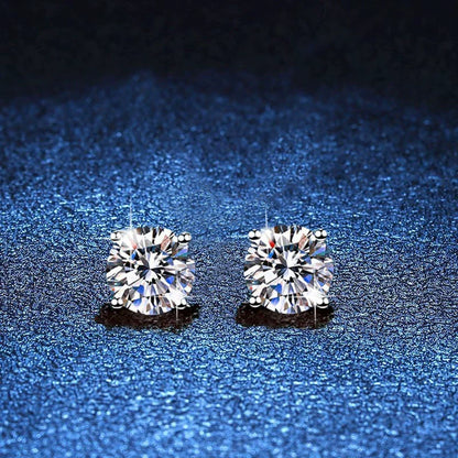 [LunaMar]FOUR-PRONG MOISSANITE EARRINGS