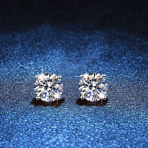 [LunaMar]FOUR-PRONG MOISSANITE EARRINGS