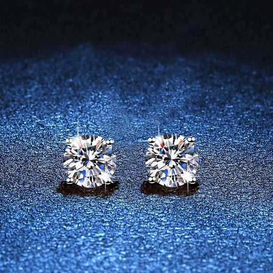 [LunaMar]FOUR-PRONG MOISSANITE EARRINGS
