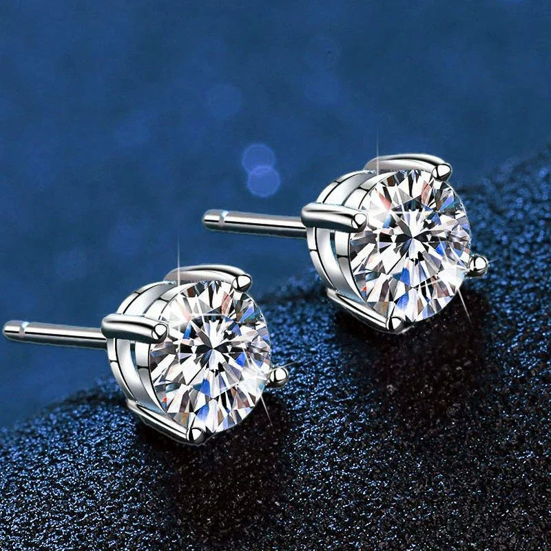 [LunaMar]FOUR-PRONG MOISSANITE EARRINGS