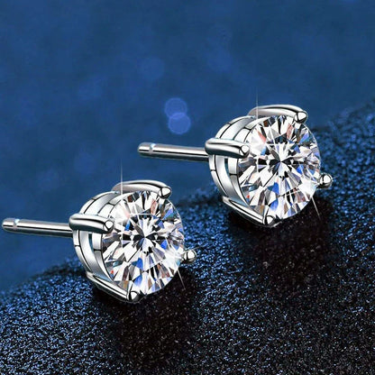 [LunaMar]FOUR-PRONG MOISSANITE EARRINGS