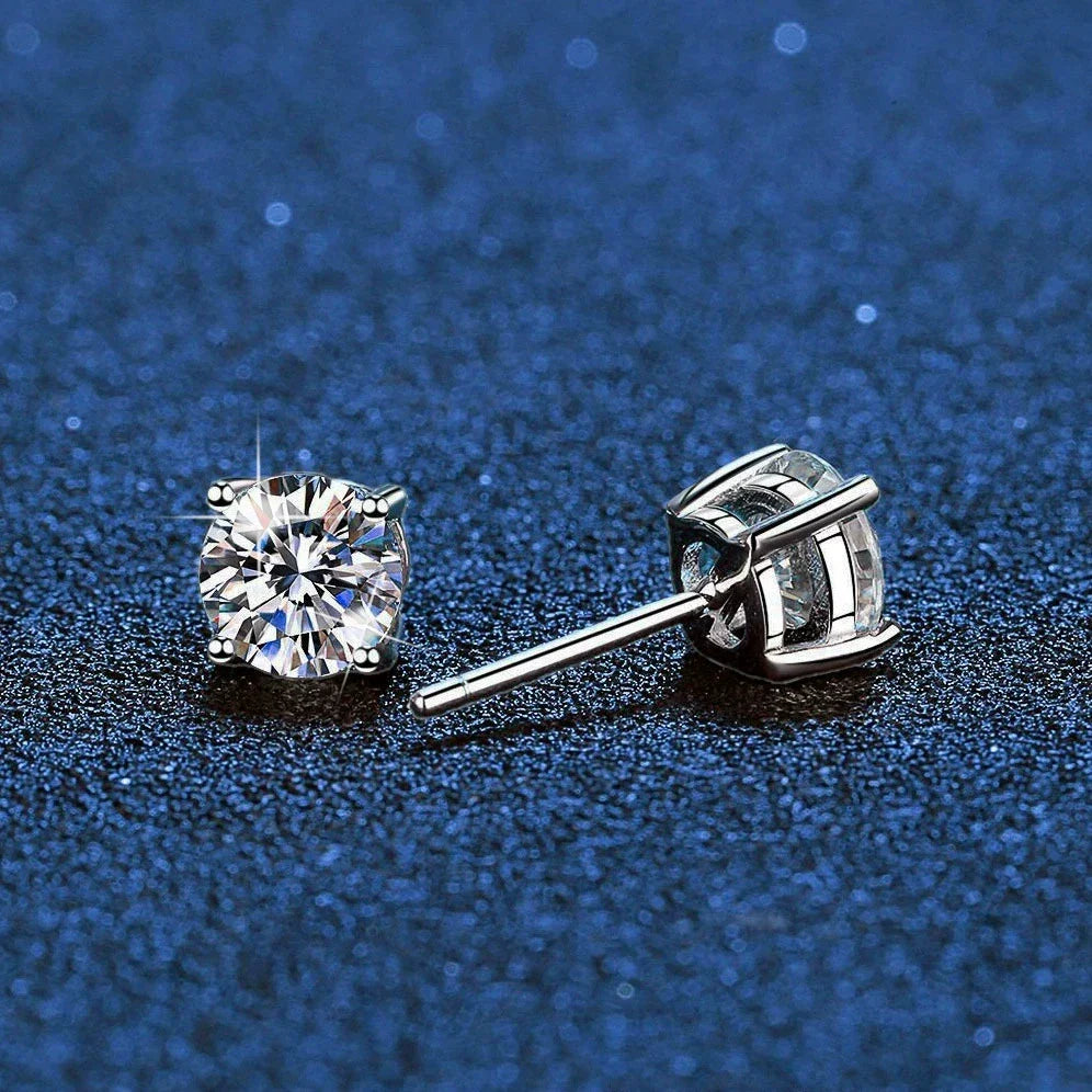[LunaMar]FOUR-PRONG MOISSANITE EARRINGS