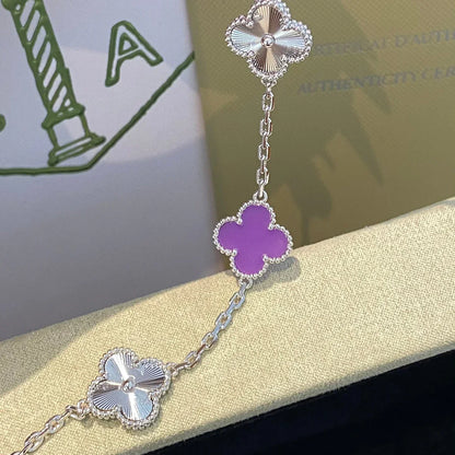 [LunaMar]LUCKY CLOVER 5-MOTIF BRACELET - VIOLET COLLECTION